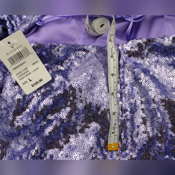 Formal Sequin Lavender Dress (L, NWT) - Picture 5 of 10
